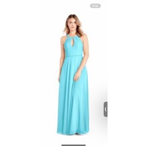 Azazie Caribbean Bridesmaid Dress with matching silk robe